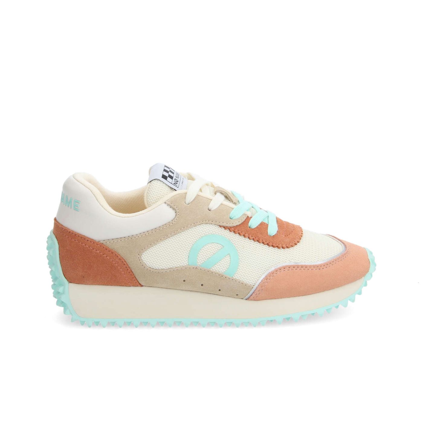 PUNKY JOGGER W - KNIT/SUEDE/SUED - OFF WHITE/MELON/TURQUOISE